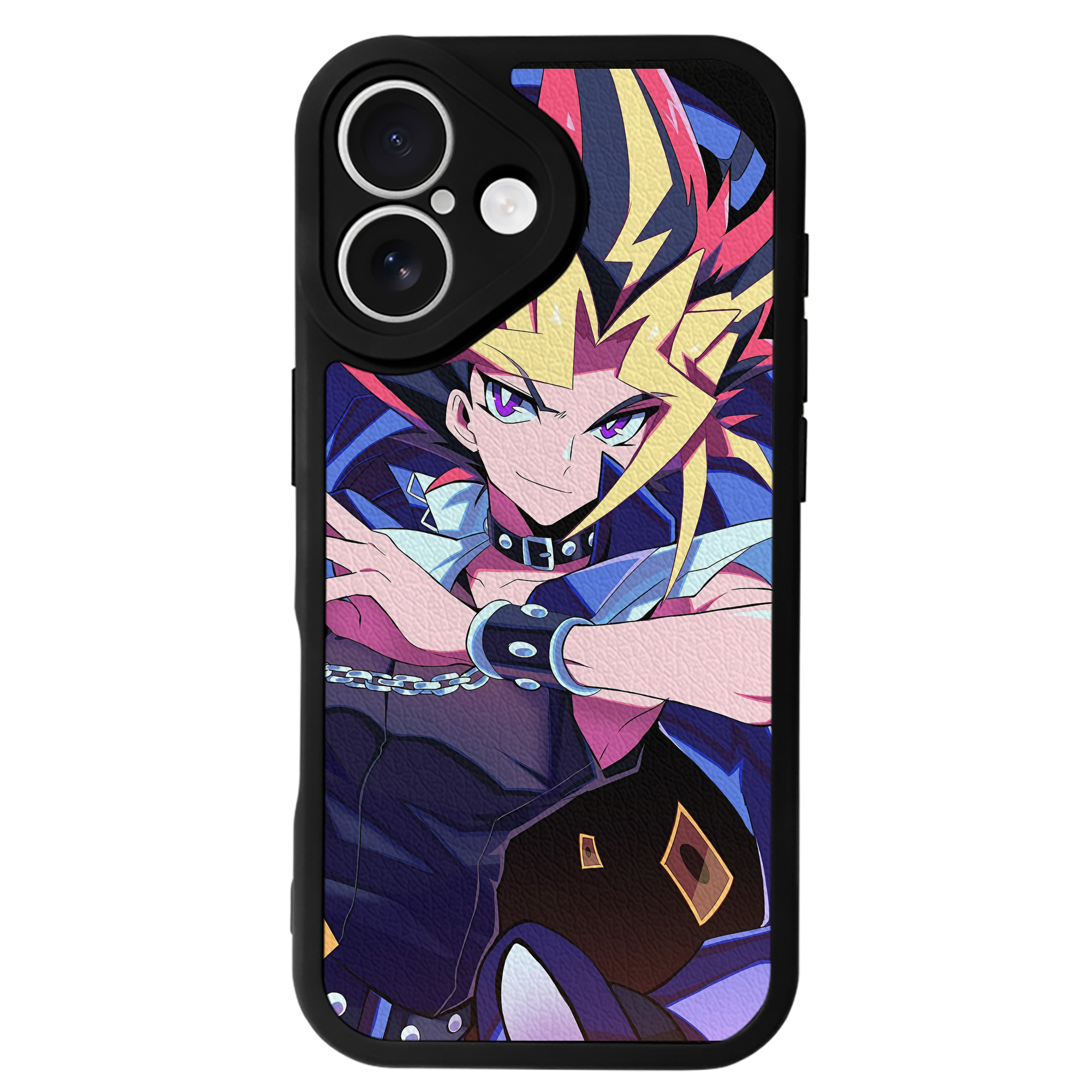 （画像用） 遊☆戯☆王 Yu-Gi-Oh! 【iPhone 16シリーズ対応】シリコンスマホケース（レザー調） 材質：シリコン